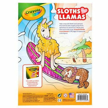 Goldenrod Crayola Sloths Love Llamas Coloring Book 96 Pages Kids Activity Books