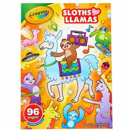 Pale Turquoise Crayola Sloths Love Llamas Coloring Book 96 Pages Kids Activity Books