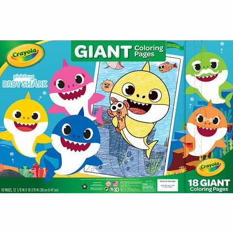 Light Goldenrod Crayola Giant Coloring Pages - Baby Shark Kids Activity Books
