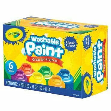 Gold Crayola 6ct Washable Paint Classic Colours Kids Paints