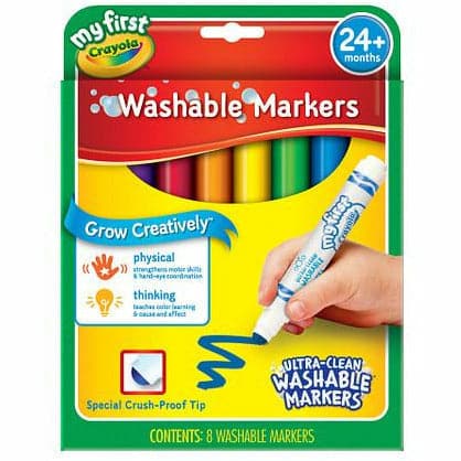 Yellow Crayola My First Washable Round Nib Markers 8 Colours Kids Markers