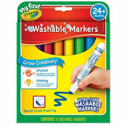 Yellow Crayola My First Washable Round Nib Markers 8 Colours Kids Markers