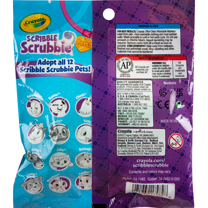 Dark Slate Blue Crayola Scribble Scrubbie Pets Series 2 Kids Craft Kits