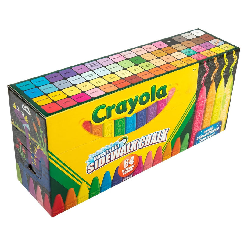 Goldenrod Crayola 64 Washable Sidewalk Chalk (64 colours) Kids Chalk and Duster