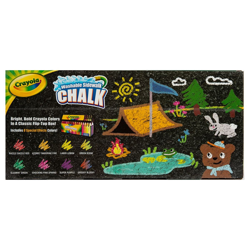Dark Khaki Crayola 64 Washable Sidewalk Chalk (64 colours) Kids Chalk and Duster