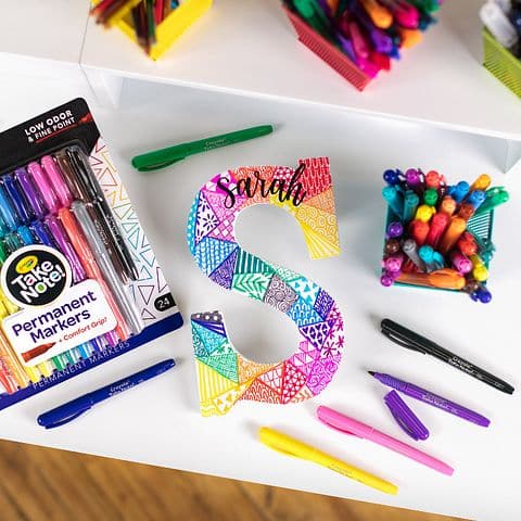 Gray Crayola Take Note! 24 ct Permanent Markers, Fine Point Kids Markers