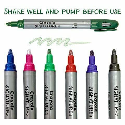 Medium Sea Green Crayola 6 ct Metallic Outline Markers Kids Markers