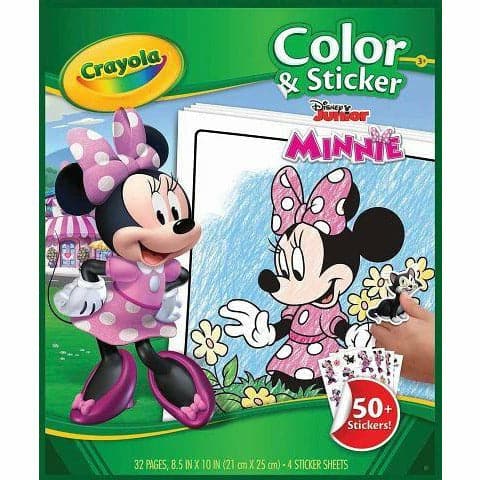 Sky Blue Crayola Color & Sticker Book: Disney Minnie Kids Activity Books
