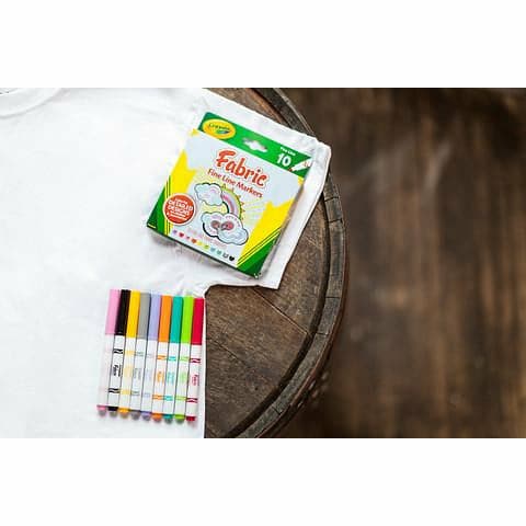 Dark Olive Green Crayola 10 Fabric Markers Fine Line Kids Markers