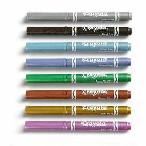 Slate Gray Crayola 8 Metallic Markers Kids Markers