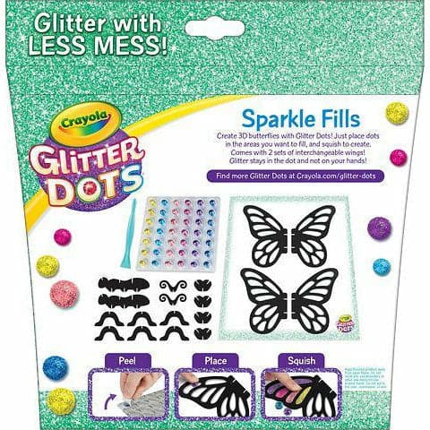 White Smoke Crayola Glitter Dots Sparkle Fills Butterfly Kids Craft Kits