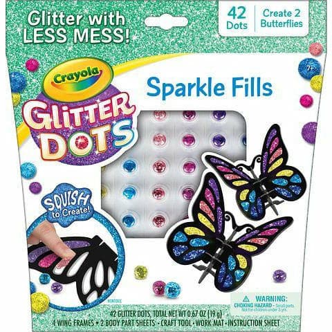 Gray Crayola Glitter Dots Sparkle Fills Butterfly Kids Craft Kits
