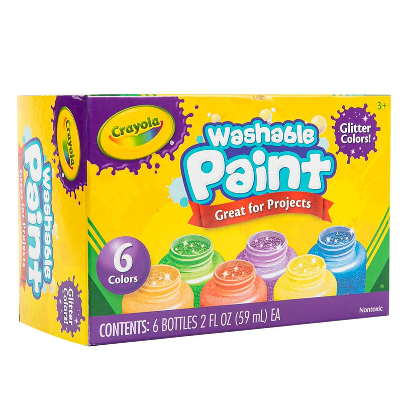 Steel Blue Crayola 6ct Washable Glitter Paint Kids Paints