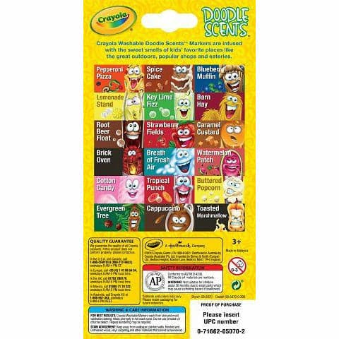 Brown Crayola 18 Doodle Scents Scented Washable Medium Tip Markers Kids Markers