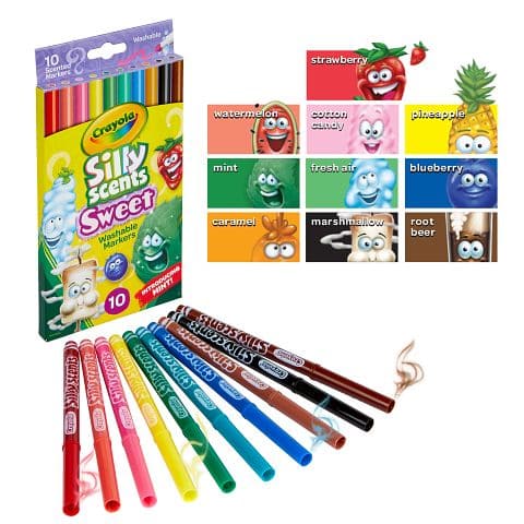 Orange Crayola 10 Silly Scents Slim Markers Kids Markers