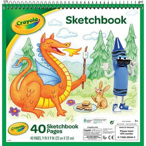 Goldenrod Crayola Sketchbook 40 Pages 22 x 22cm Kids Activity Books