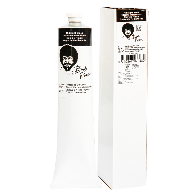 White Smoke Bob Ross Oil Paint 200ml - Midnight Black Oil Paints