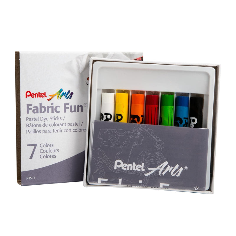 Dim Gray Fabric Fun Pastel Dye Sticks 7/Pkg - Pentel Fabric Paints & Dyes