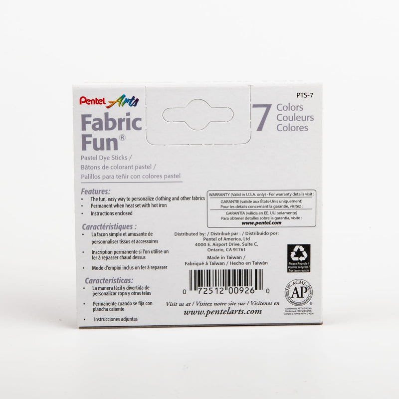 Light Gray Fabric Fun Pastel Dye Sticks 7/Pkg - Pentel Fabric Paints & Dyes