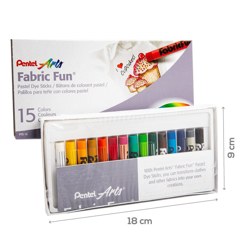 Dark Gray Fabric Fun Pastel Dye Sticks 15/Pkg - pentel Fabric Paints & Dyes