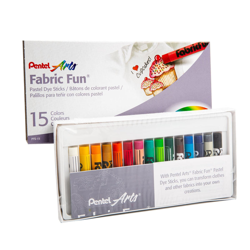 Firebrick Fabric Fun Pastel Dye Sticks 15/Pkg - pentel Fabric Paints & Dyes