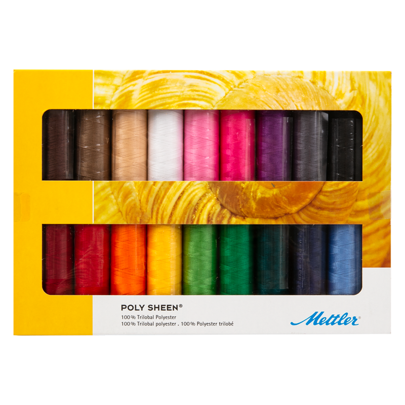 Goldenrod Mettler Poly Sheen Thread Kit 18/Pkg-Standard Sewing Threads