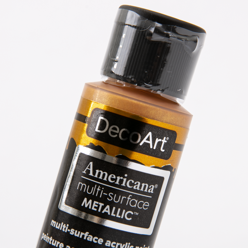White Smoke Americana Multi-Surface Metallic Acrylic Paint  59mL -Yellow Gold Acrylic Paints