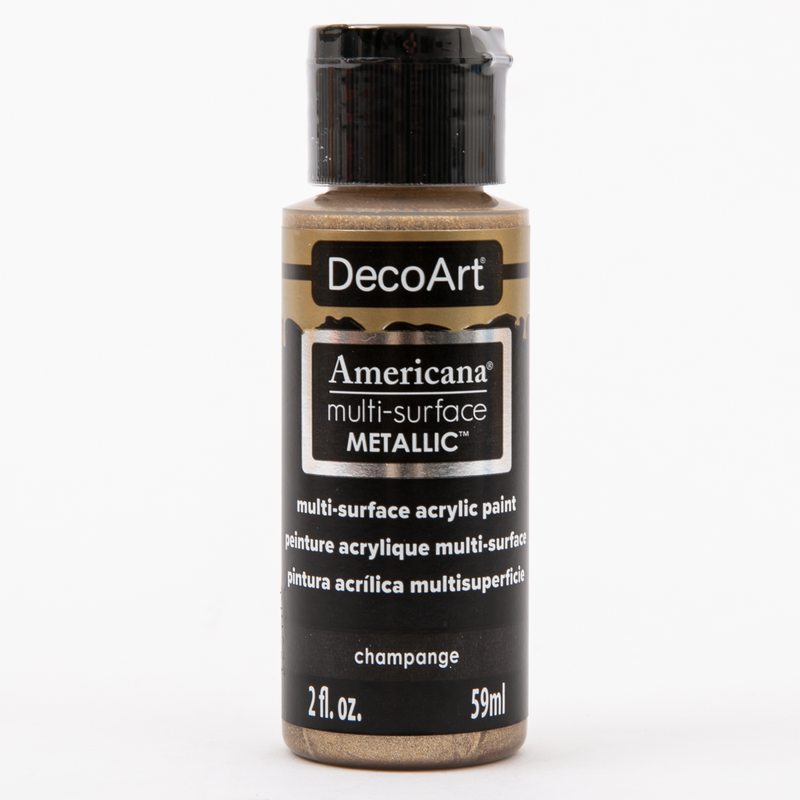 Dark Slate Gray Americana Multi-Surface Metallic Acrylic Paint  59mL -Champagne Acrylic Paints
