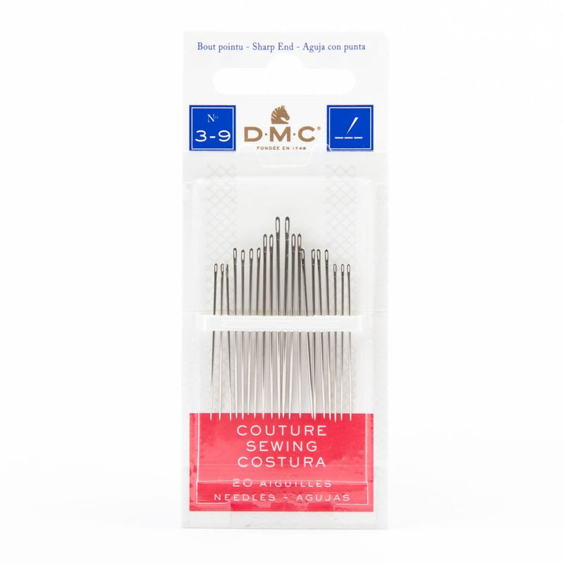 Beige DMC 20Pk Sewing Needles No 3-9 Needlework