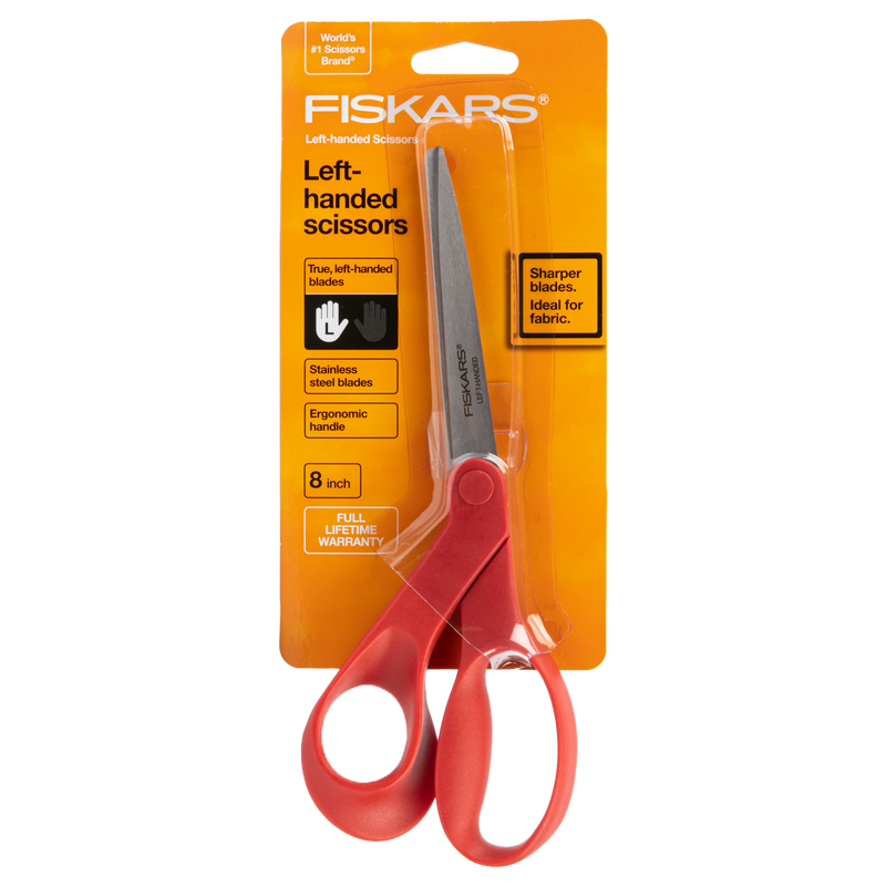 Chocolate Fiskars No. 8 Bent Left-Handed Scissor Quilting and Sewing Tools and Accessories