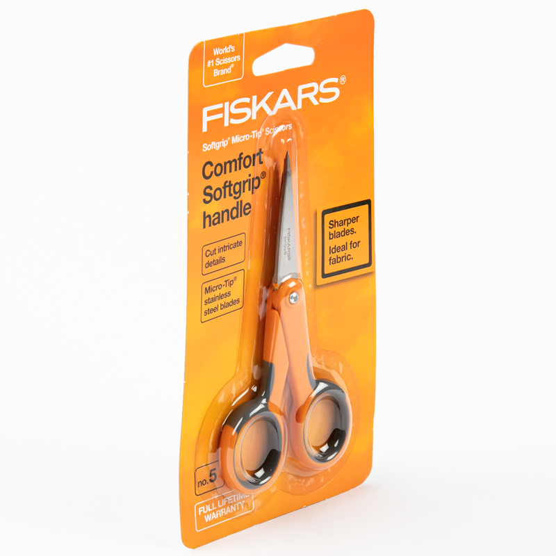 Sandy Brown Fiskars Premier  5" Softgrip Micro-Tip  Scissor Quilting and Sewing Tools and Accessories