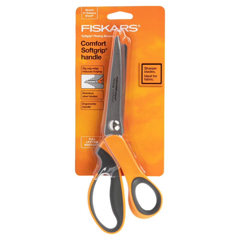 Coral Fiskars Softgrip Pinking Scissor Quilting and Sewing Tools and Accessories
