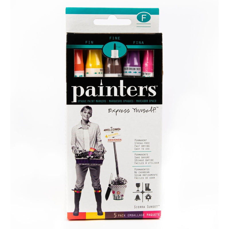 Black Elmer's Painters (R) Opaque Paint Markers 5/Pkg-Sierra Sunset - Fine Point Pens and Markers