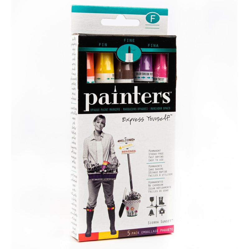 Black Elmer's Painters (R) Opaque Paint Markers 5/Pkg-Sierra Sunset - Fine Point Pens and Markers