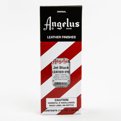 Dark Red Angelus Leather Dye Jet Black #002 3Oz/88.72Ml Leather Dyes