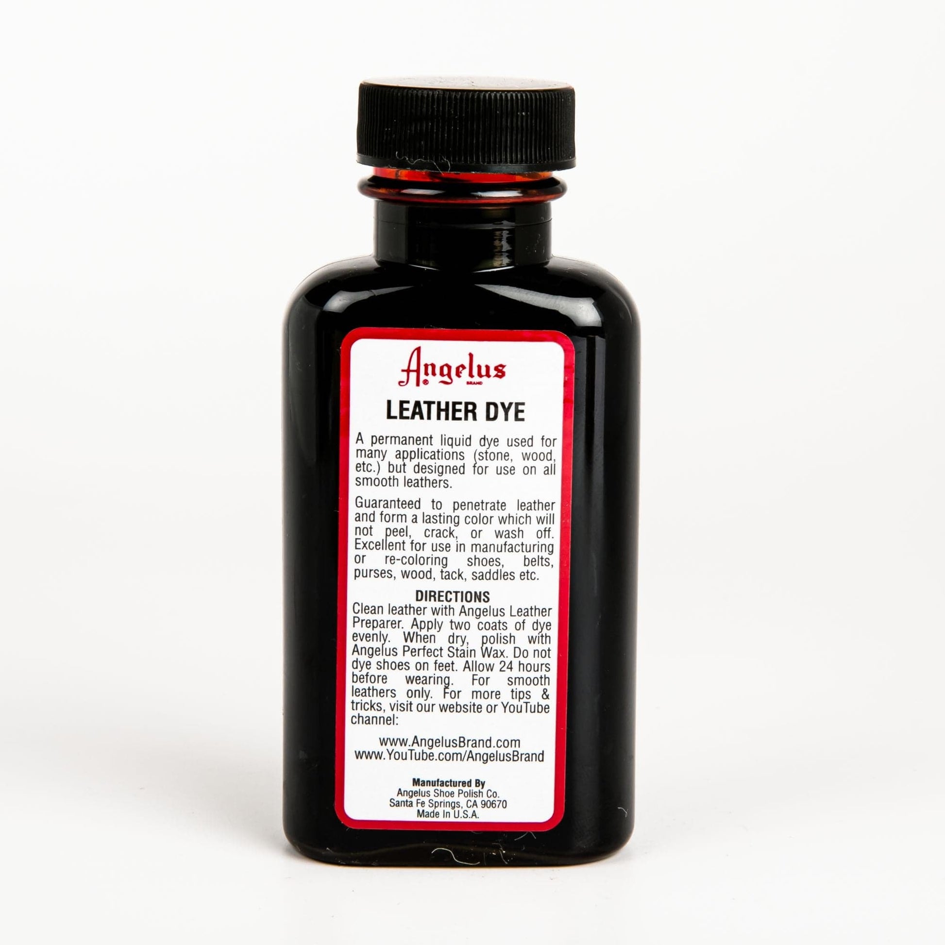 Black Angelus Leather Dye Chocolate #015 3Oz/88.72Ml Leather Dyes