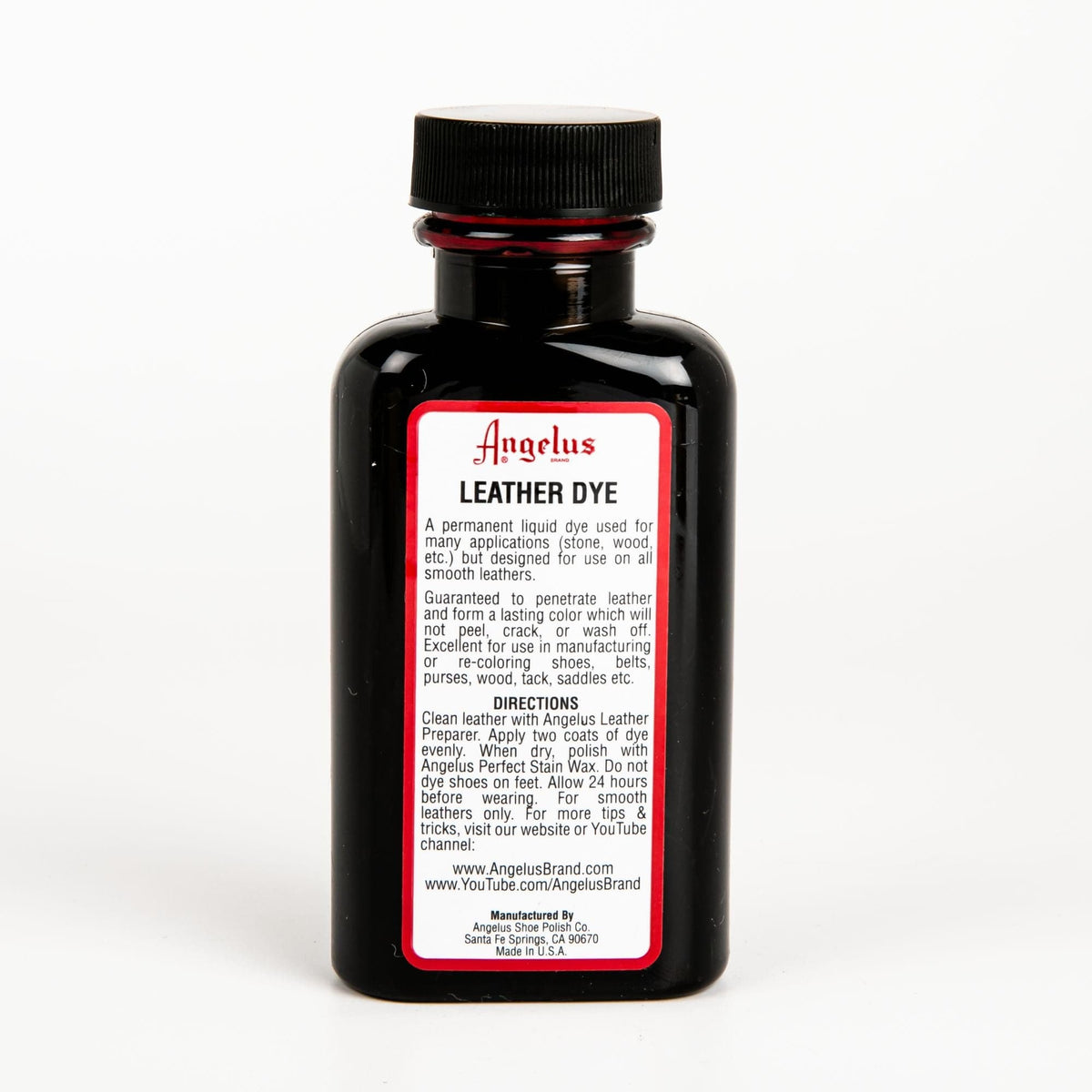 Black Angelus Leather Dye Cordovan #017 3Oz/88.72Ml Leather Dyes