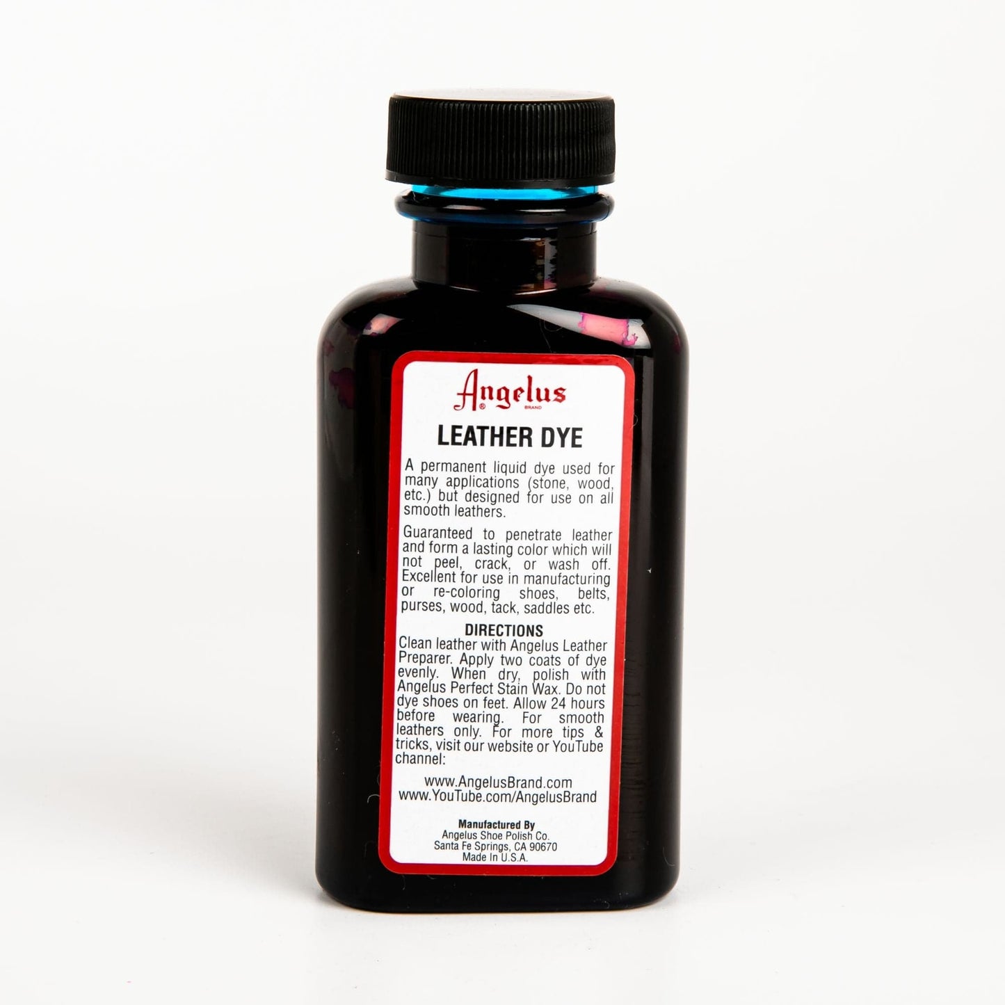 Black Angelus Leather Dye Turquoise #043 3Oz/88.72Ml Leather Dyes