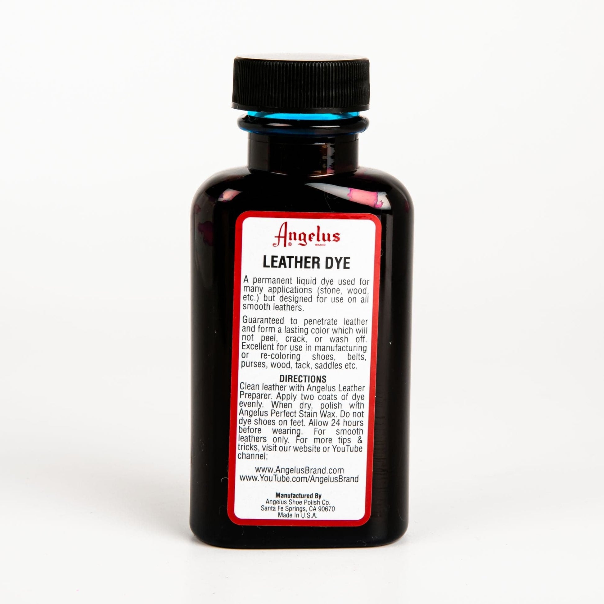 Black Angelus Leather Dye Turquoise #043 3Oz/88.72Ml Leather Dyes