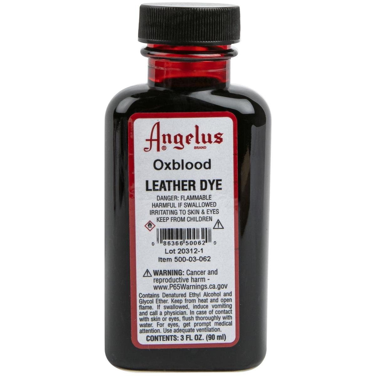 Light Gray Angelus Leather Dye Oxblood #062 3Oz/88.72Ml Leather Dyes