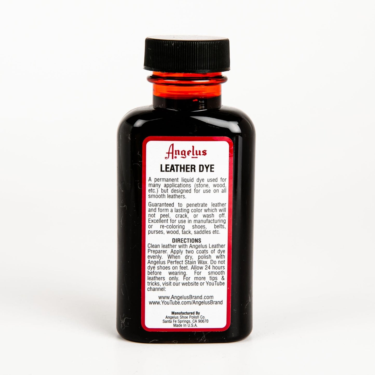 White Smoke Angelus Leather Dye Red #064 3Oz/88.72Ml Leather Dyes
