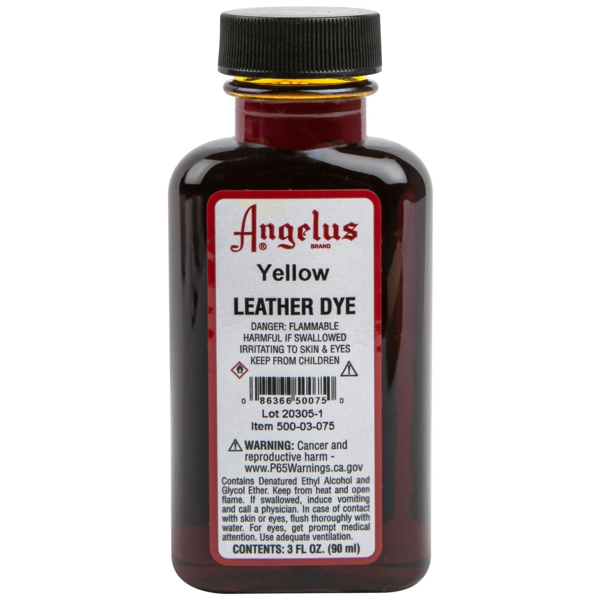 Light Gray Angelus Leather Dye Yellow #075 3Oz/88.72Ml Leather Dyes