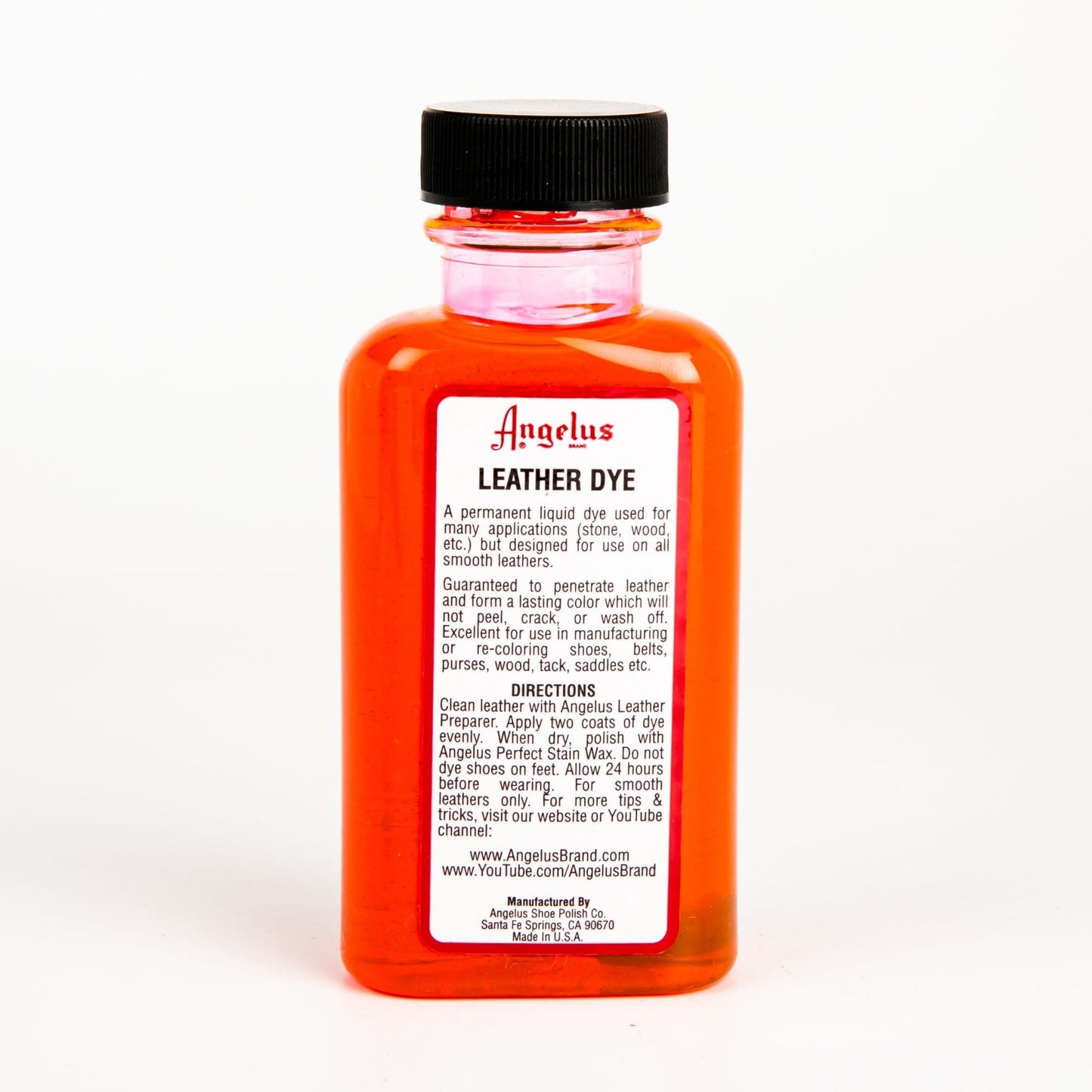 Orange Red Angelus Leather Dye Light Rose #193 3Oz/88.72Ml Leather Dyes