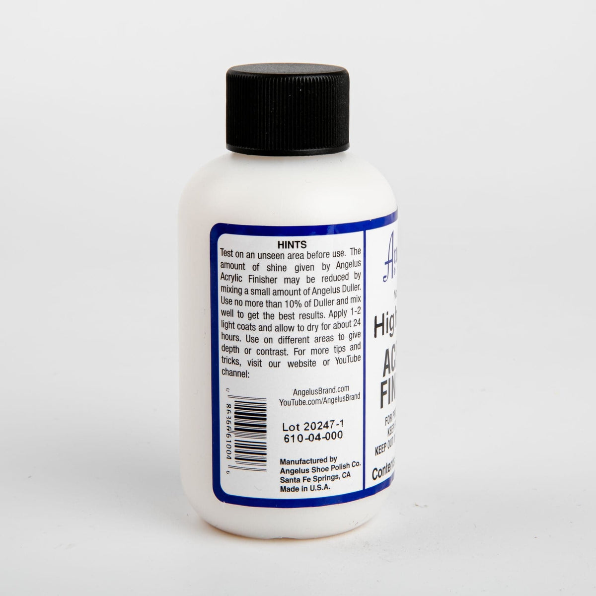 Gray Angelus Acrylic Clear Finish Hi Gloss #610 (4 Oz) 118Ml Leather Paint Mediums