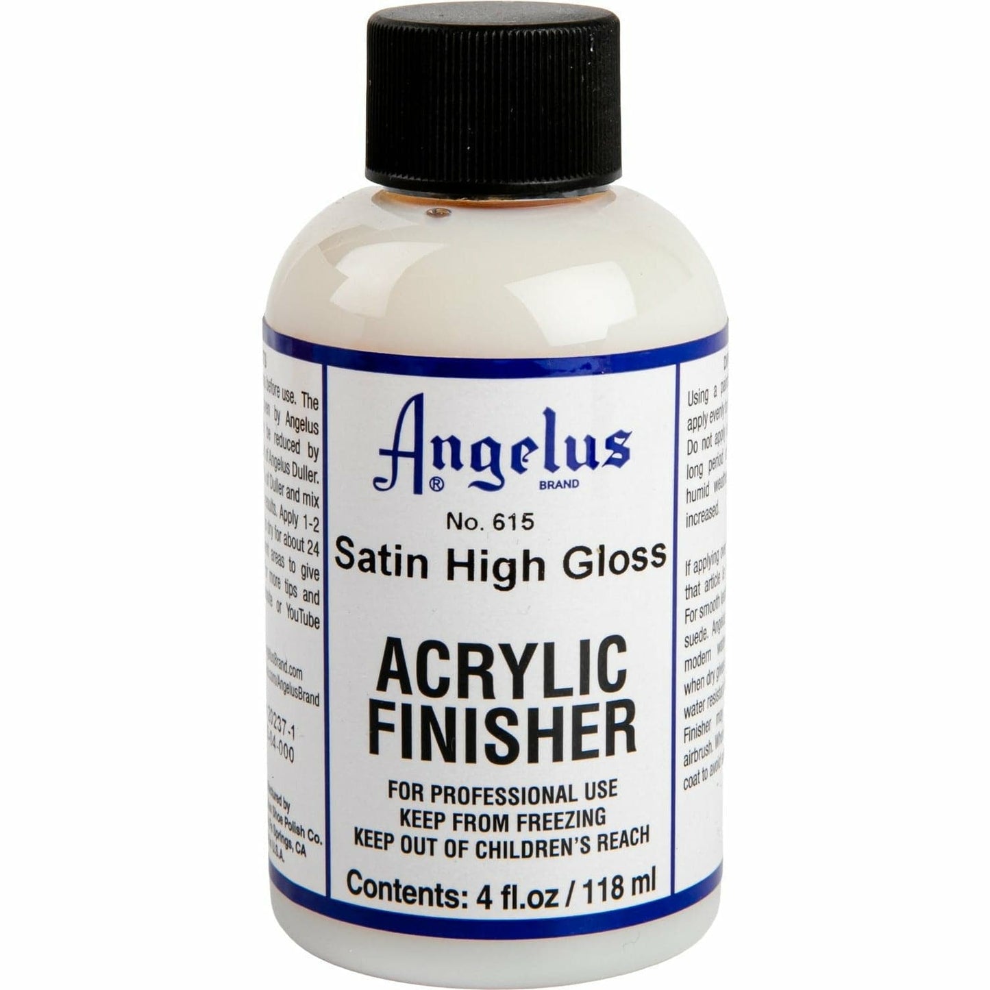 Gray Angelus Acrylic Flexible Clear Satin High Gloss Finish #615 (4 Oz) 118Ml Leather Paint Mediums