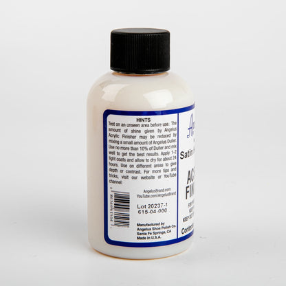 Gray Angelus Acrylic Flexible Clear Satin High Gloss Finish #615 (4 Oz) 118Ml Leather Paint Mediums
