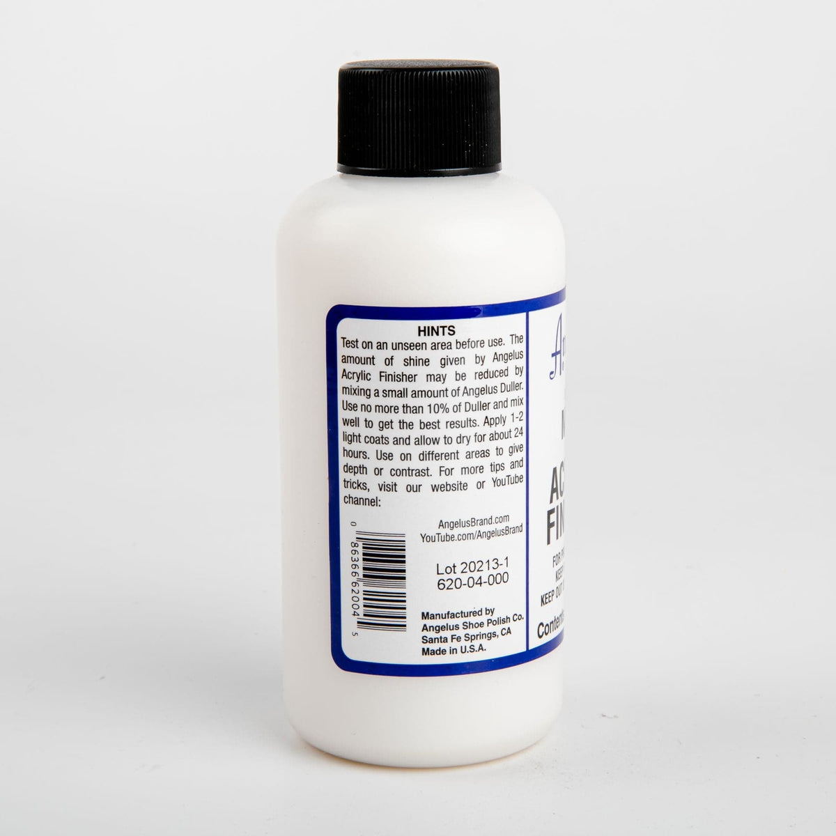 Lavender Angelus Acrylic Clear Finish Matt #620, 4 Oz (118Ml) Leather Paint Mediums