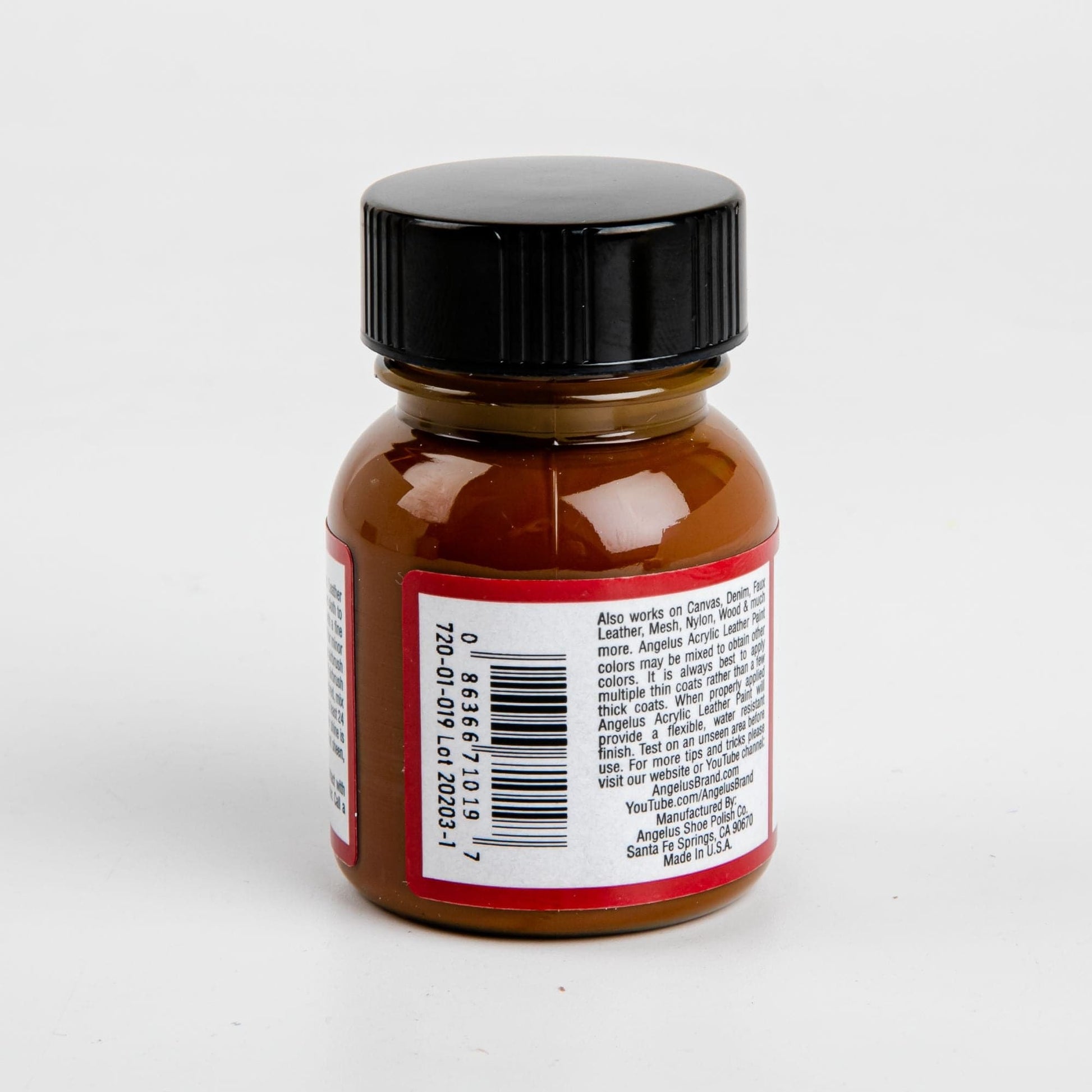 Dark Red Angelus Acrylic Paint English Tan #019 29Ml Use On Leather, Vinyl Or Fabric Leather Paints