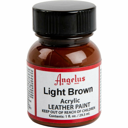 Black Angelus Acrylic Paint Light Brown #021 29Ml Use On Leather, Vinyl Or Fabric Leather Paints