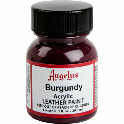 Black Angelus Acrylic Paint Burgundy #060 29Ml Use On Leather, Vinyl Or Fabric Leather Paints